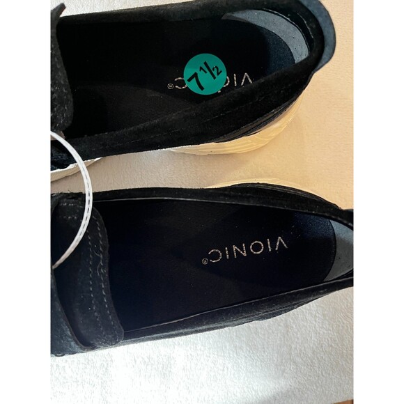 Vionic 23walk Loafer Walking Shoes Women size 7.5 Black Suede Flats NEW - Picture 6 of 16